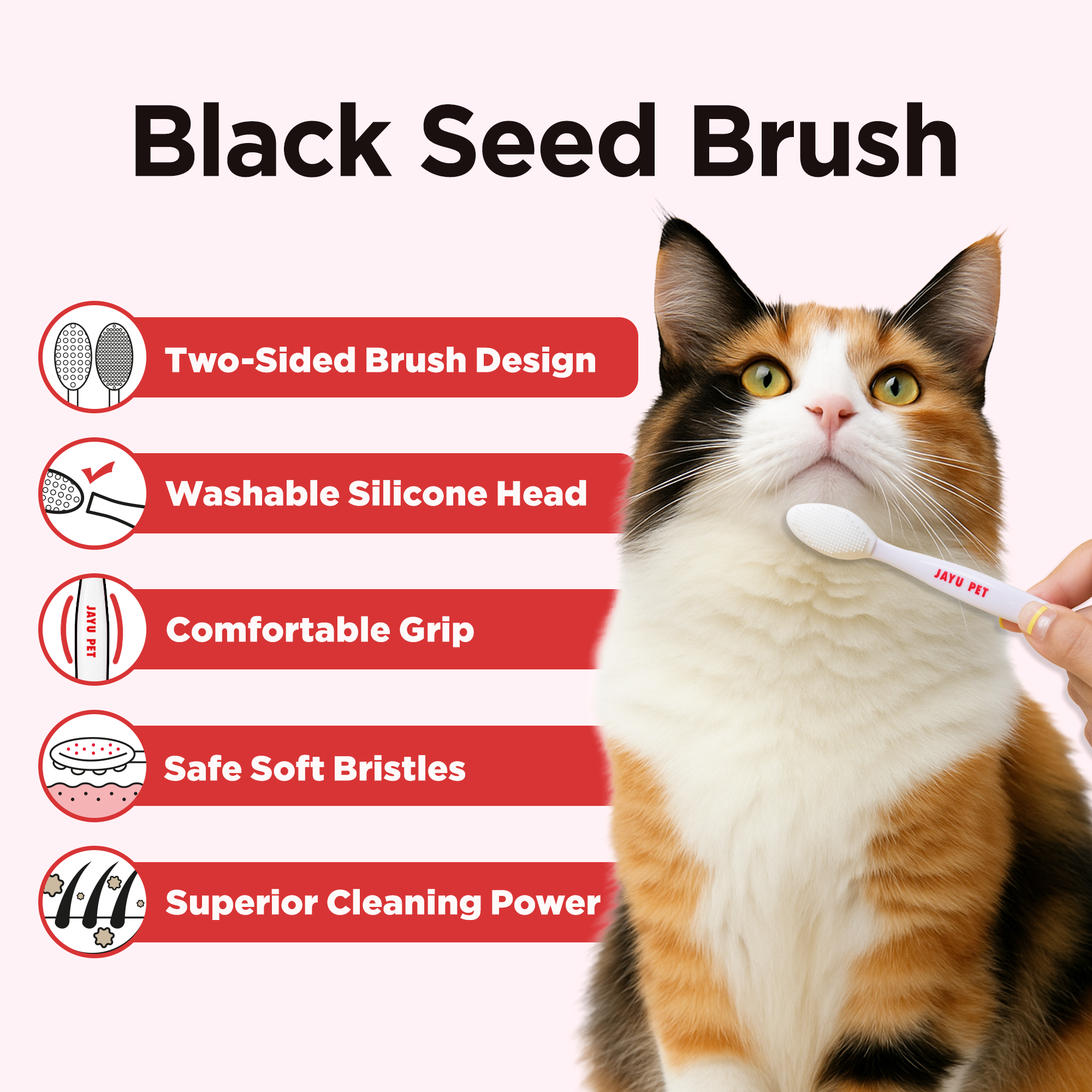 Black Seed Brush – Dual-Sided Cat Acne Cleaning Brush