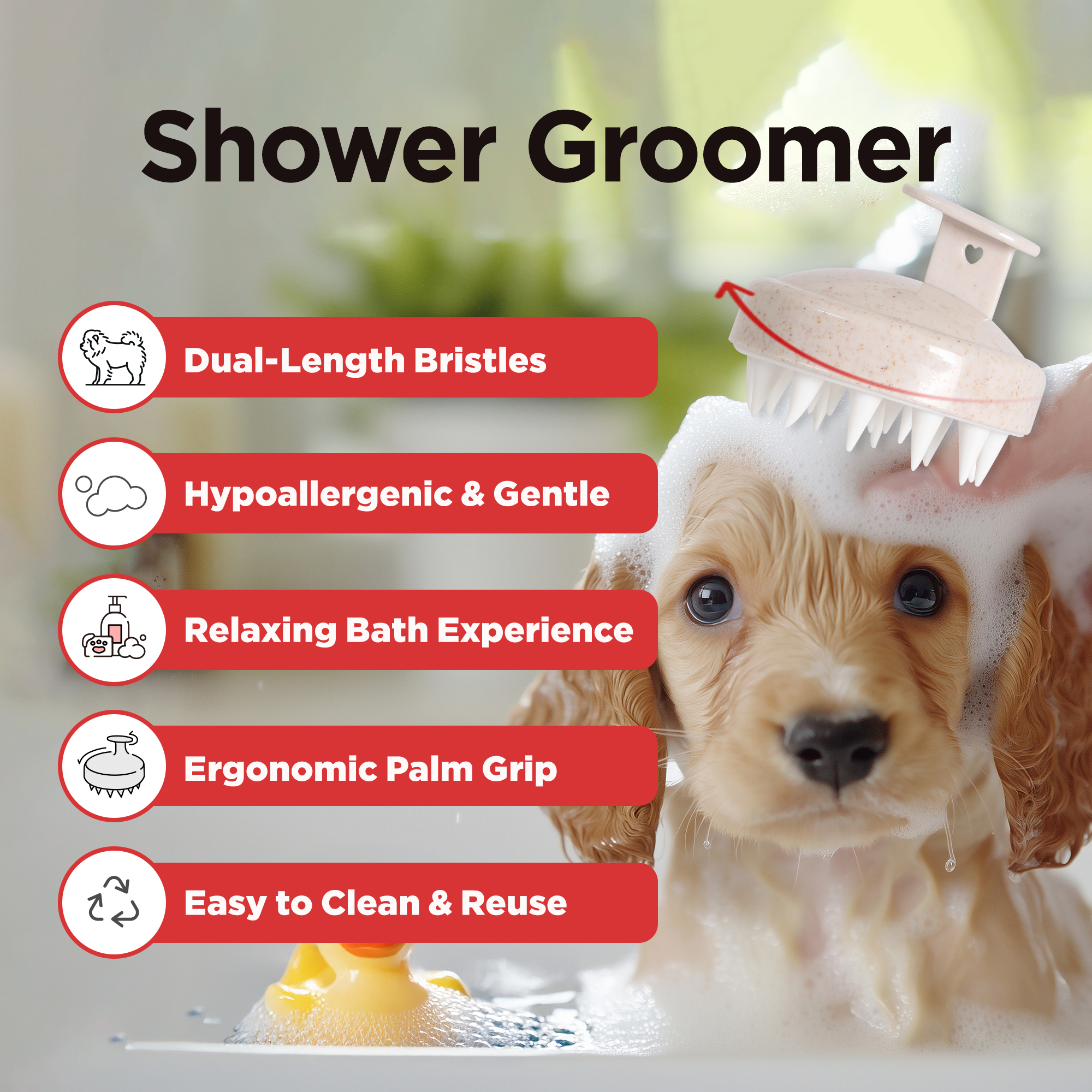 Shower Groomer – Pet Bath Brush
