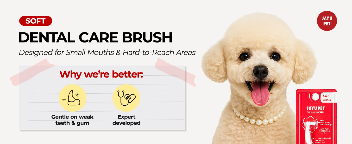 JAYU PET Dental Care Brush Soft Bristles premium content