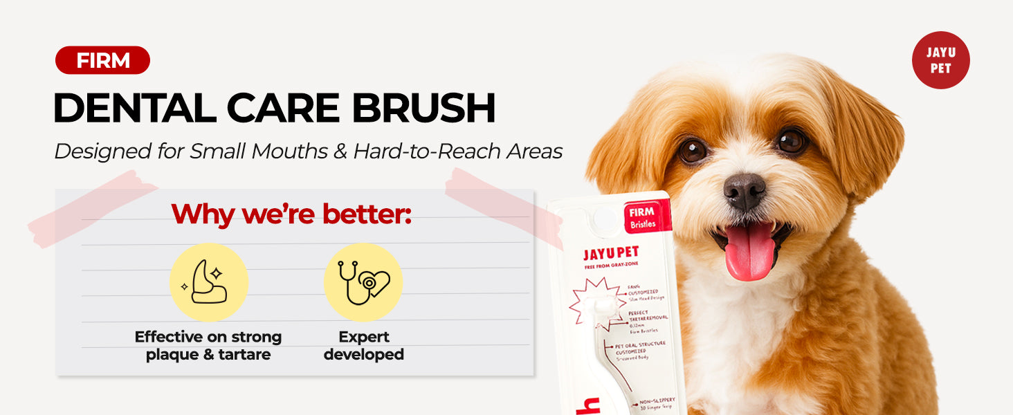 JAYU PET Dental Care Brush Firm Bristles premium content