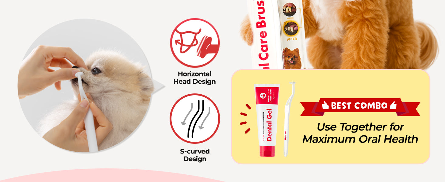 JAYU PET Dental Care Brush Firm Bristles features