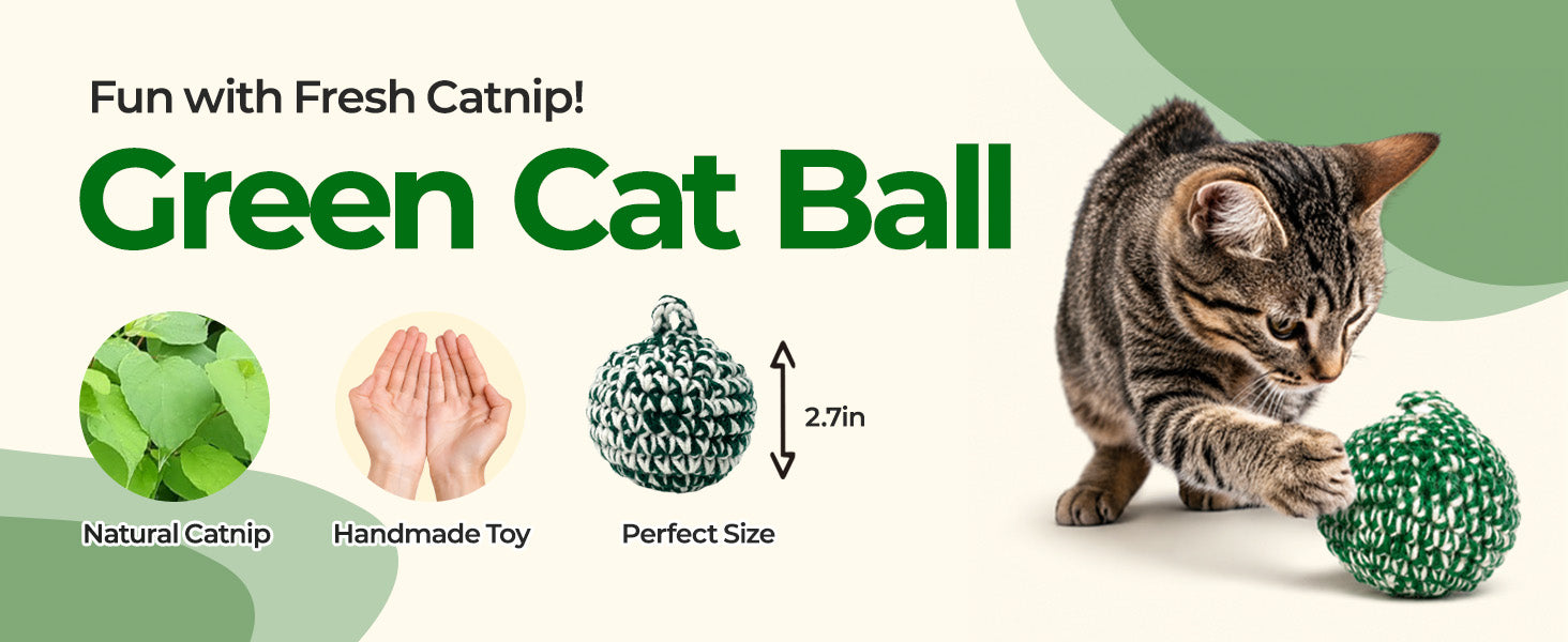 JAYU PET Green Cat Ball
