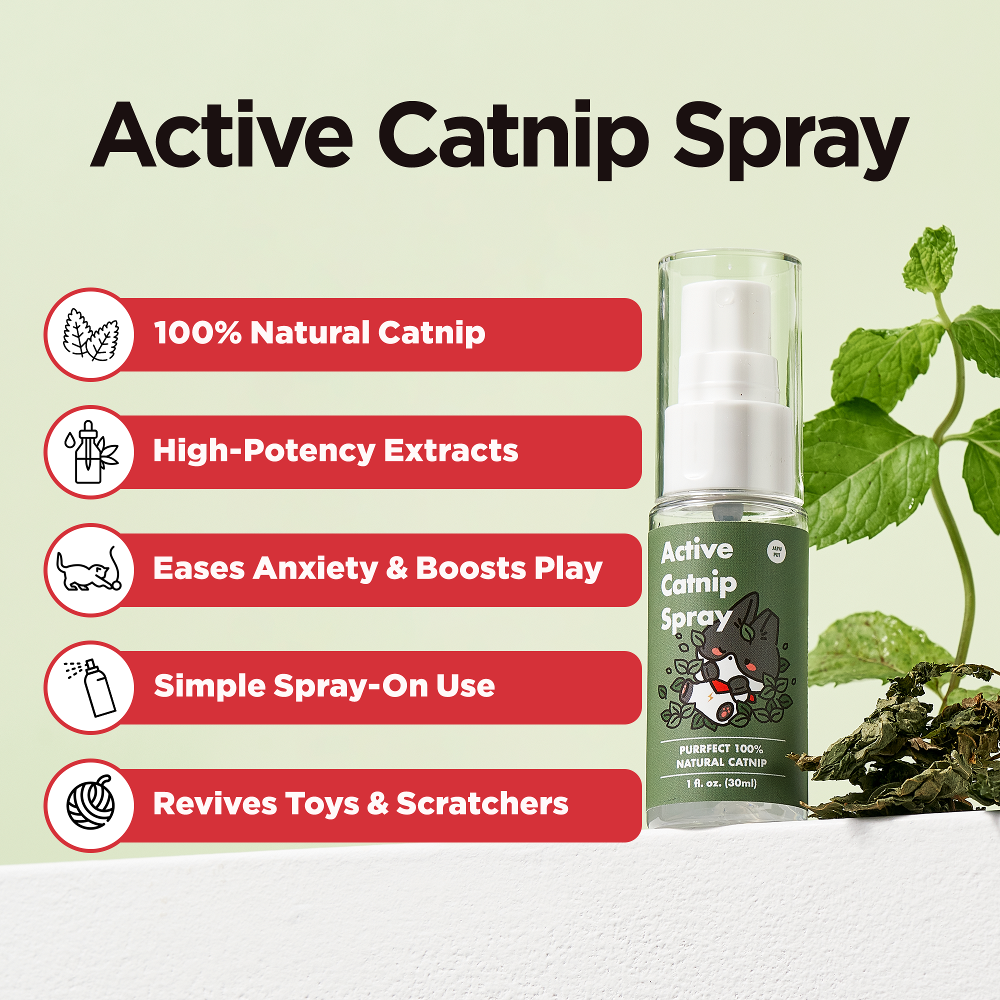 Active Catnip Spray – Playful & Calming Cat Behavior - JAYU PET