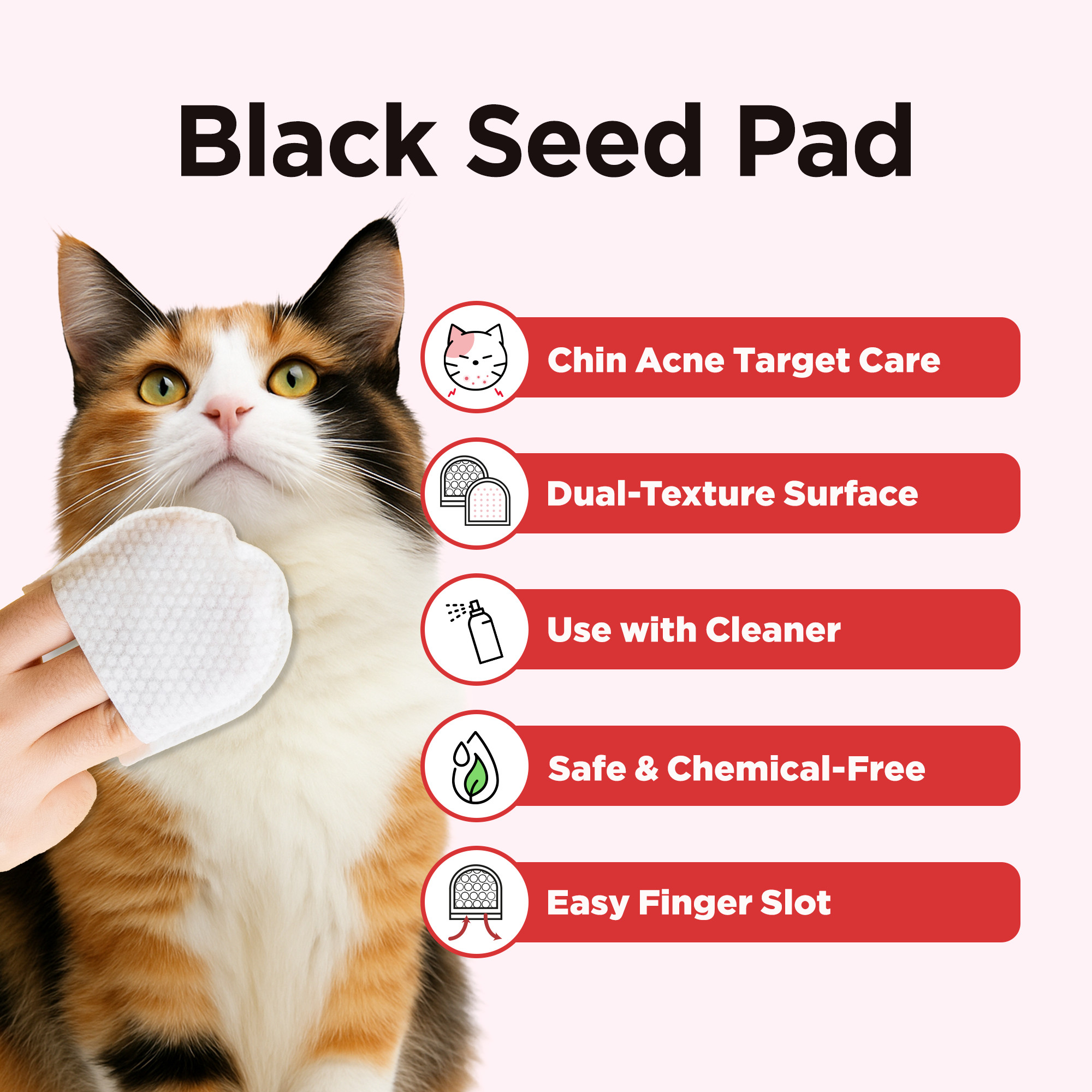 Black Seed Pad (30pcs) – Double-Sided Cat Acne Removing Pad - JAYU PET