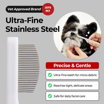 Facial Grooming Comb – Tear Stain & Eye Cleaning Brush for Dogs & Cats - JAYU PET